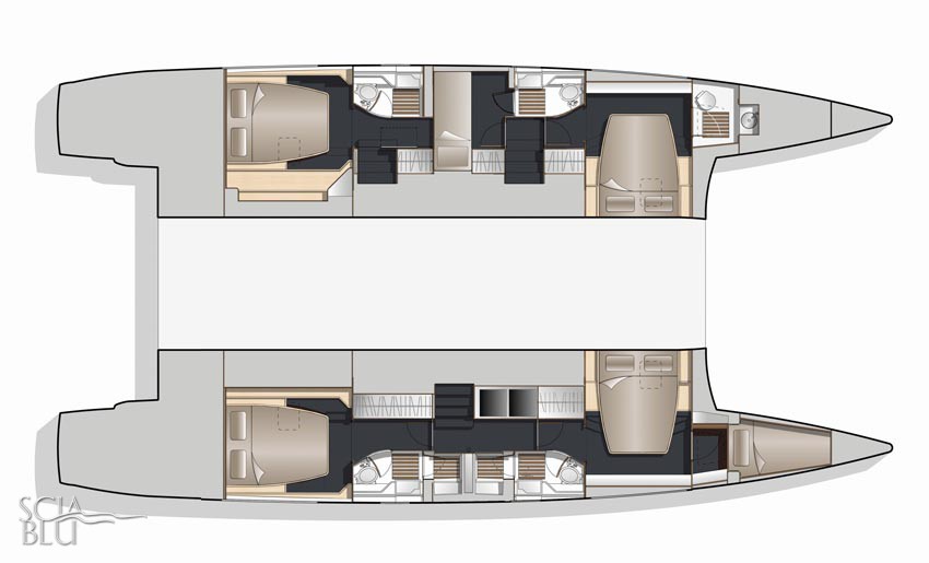 Nautitech 542: layout ver. 5 + 1 cabina