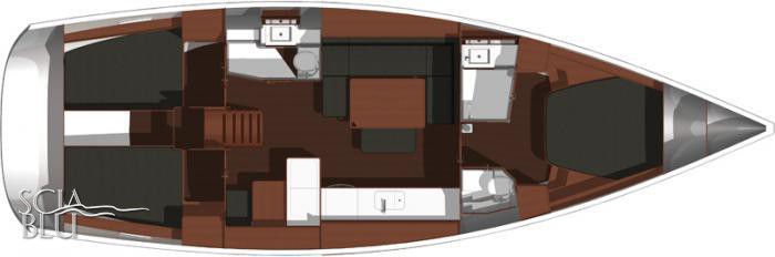 Dufour 445 Grand Large: layout 3 cabine