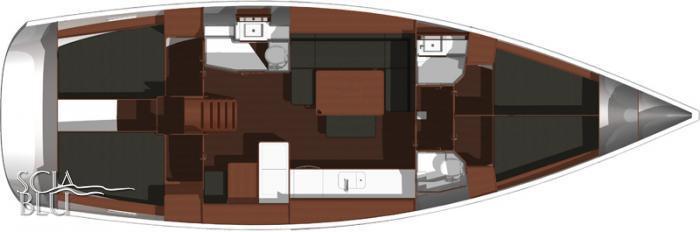 Dufour 445 Grand Large: layout 4 cabine