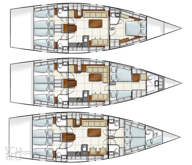 Hanse 540: i vari layout