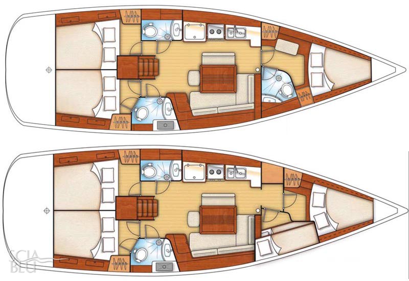 Oceanis 43: i vari layout