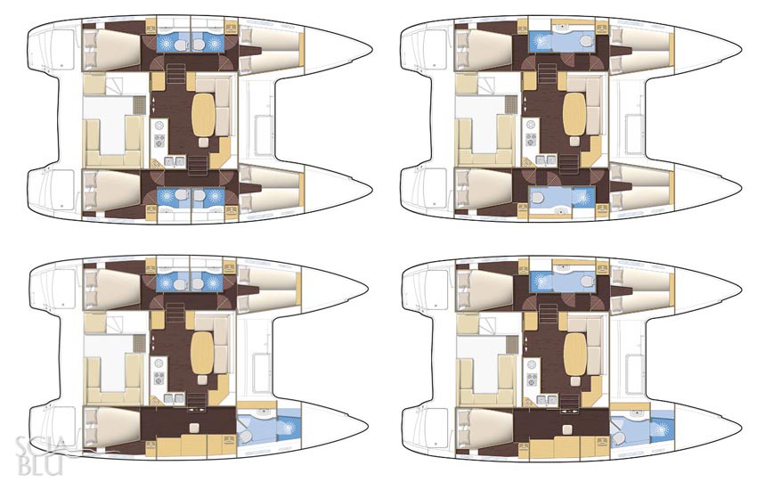 Lagoon 400: i vari layout