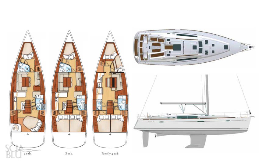 Oceanis 46: i vari layout