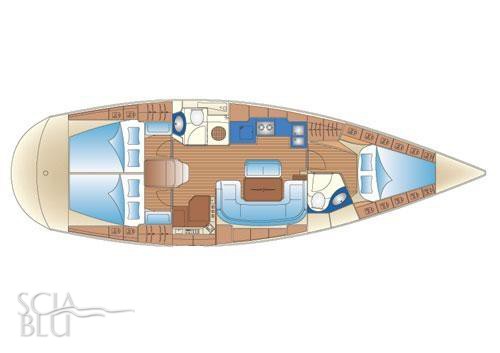 Bavaria 42: layout versione 3 cabine