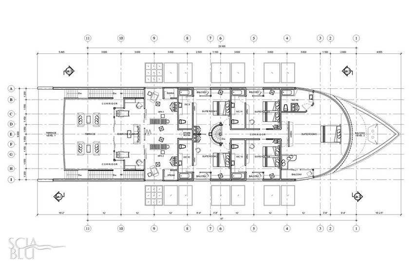 Maldives Mosaique: layout del ponte principale