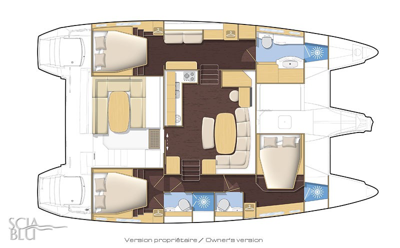 Lagoon 421: layout versione 3 cabine