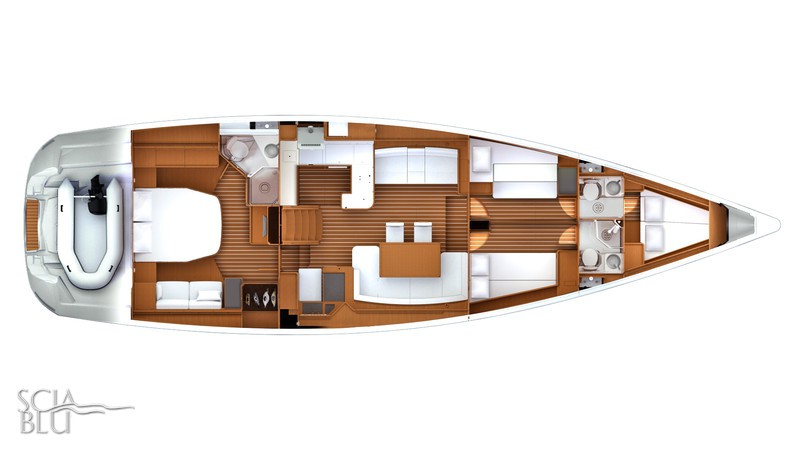 Jeanneau 57: layout 4 cabine