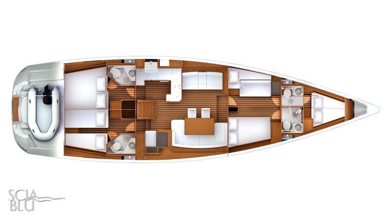Jeanneau 57: layout 5 cabine