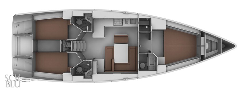 Bavaria 45 cruiser: layout versione armatoriale