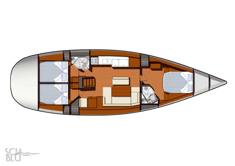 Sun Odyssey 49i: layout versione armatoriale