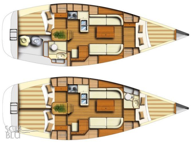 Dufour 34 performance: layouts