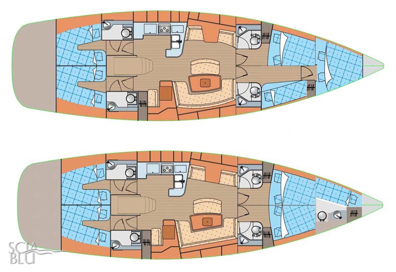 Elan 514 Impression: layout versioni 5 cabine